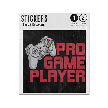 Picture of Pro Game Player Typography With Controller Console Gaming Sticker Sheets Twin Pack