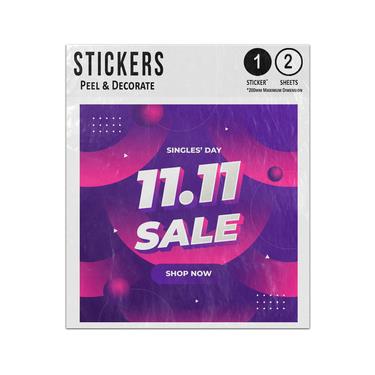 Picture of Sale Singles Day 11 11 Shop Now Sticker Sheets Twin Pack