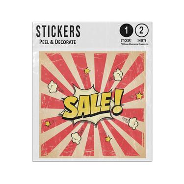 Picture of Sale Word Bubbles Clouds Smoke Vintage Circus Carnival Style Sticker Sheets Twin Pack