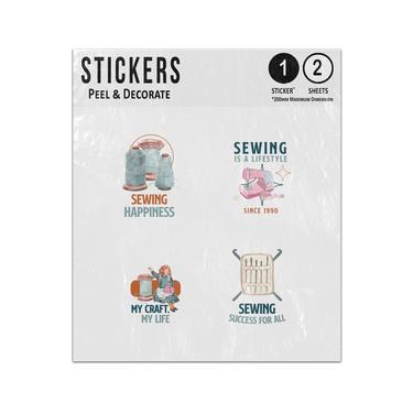 Picture of Sewing Is A Life Style Happiness Crafting Quotes Bobbins Patches Sticker Sheets Twin Pack