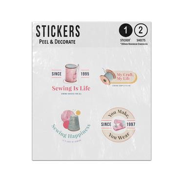 Picture of Sewing Is Life You Make Wear My Craft Happinness Quotes Bobbins Sticker Sheets Twin Pack