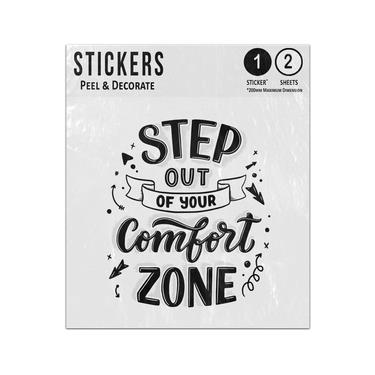 Picture of Step Out Of Your Comfort Zone Motivational Quote Illustration Sticker Sheets Twin Pack