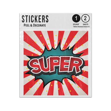 Picture of Super Text Speech Bubble Retro Circus Carnival Style Sticker Sheets Twin Pack
