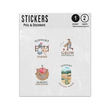 Picture of Support Farms Grow Naturally Always Harvesting Agricultural Logos Sticker Sheets Twin Pack