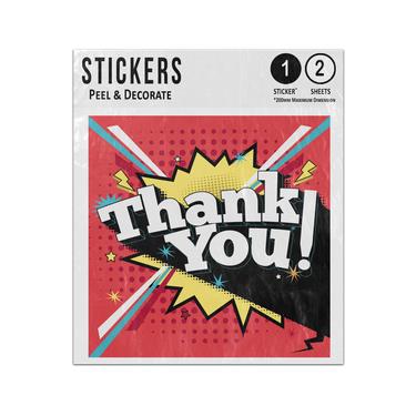 Picture of Thank You Composition Comic Style Sticker Sheets Twin Pack