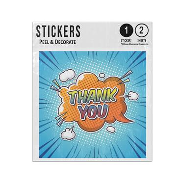 Picture of Thank You Speech Bubble Colourful Comic Style Sticker Sheets Twin Pack