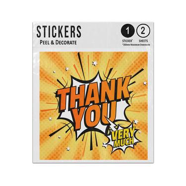 Picture of Thank You Very Much Shout Out Pop Art Gold Rays Background Sticker Sheets Twin Pack