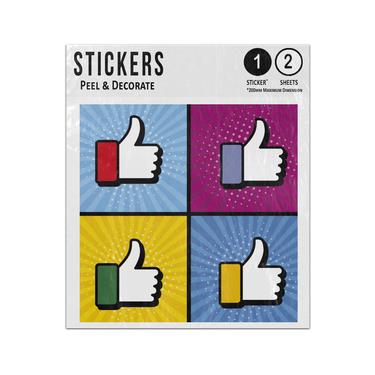Picture of Thumbs Up Comic Frame Strip Multicolour Retro Colours Pop Art Sticker Sheets Twin Pack