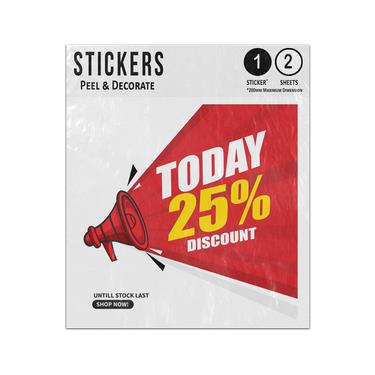 Picture of Today 25 Percent Discount Until Stocks Last Message With Megaphone Sticker Sheets Twin Pack
