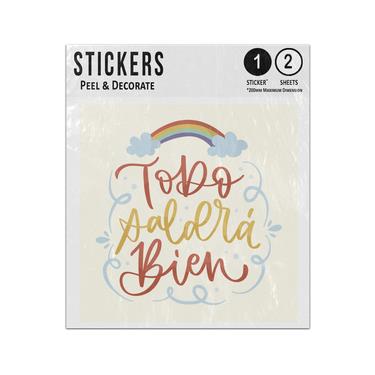 Picture of Todo Saldra Bien Spanish Everything Will Be Ok Rainbow And Clouds Sticker Sheets Twin Pack