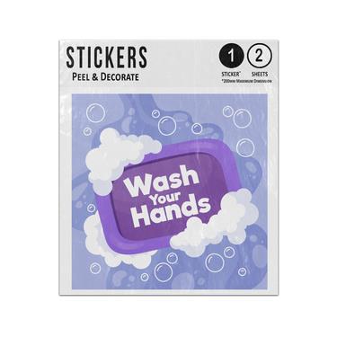 Picture of Wash Your Hands Bubbles Foam Cleanliness Illustration Sticker Sheets Twin Pack