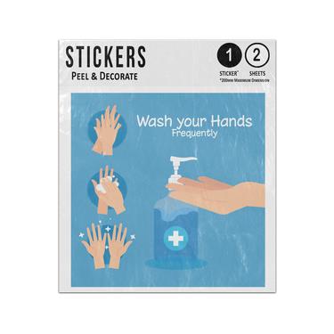 Picture of Wash Your Hands Frequently Advice Sanitister Bottle Medicinal Sticker Sheets Twin Pack