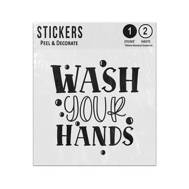 Picture of Wash Your Hands Message Typography Lettering Sticker Sheets Twin Pack