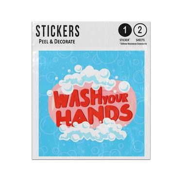 Picture of Wash Your Hands Soap Bar Water Bubble Foam Doodles Illustration Sticker Sheets Twin Pack