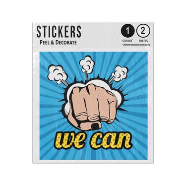 Picture of We Can Message Fist Punching Through Pop Art Style Sticker Sheets Twin Pack