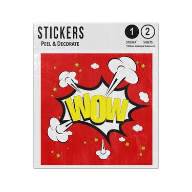 Picture of Wow Speech Bubble Comic Pop Art Style Clouds Stars Doodles Sticker Sheets Twin Pack