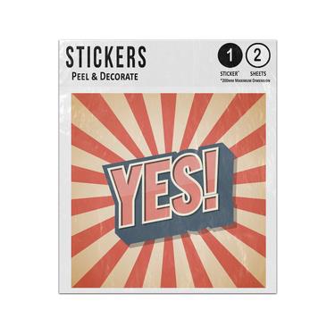 Picture of Yes Speech Bubble Text Shadow Retro Pop Art Style Sticker Sheets Twin Pack