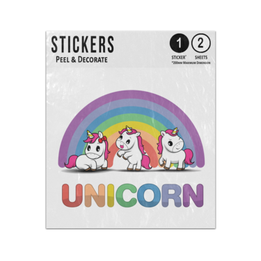 Picture of Cartoon Smiling Unicorns And Rainbow Sticker Sheets Twin Pack