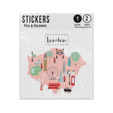 Picture of Cute Map London City United Kingdom Sticker Sheets Twin Pack