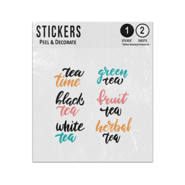 Picture of Different Teas Herbal Green Black Fruit White Herbal Lettering Sticker Sheets Twin Pack