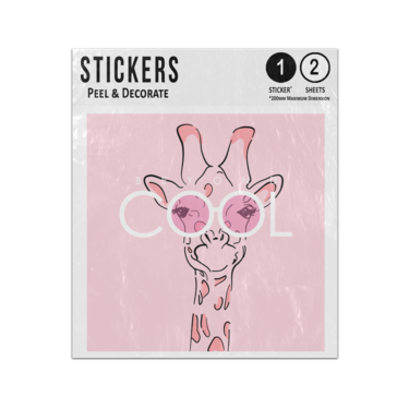 Picture of Hand Drawn Cool Giraffe Illustration Sticker Sheets Twin Pack
