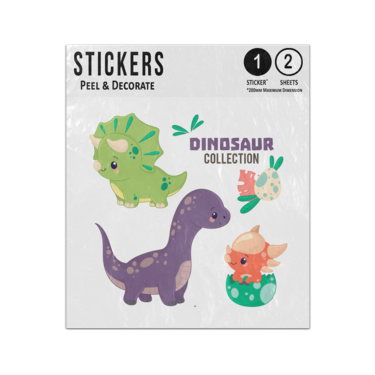 Picture of Hand Drawn Dinosaur Collection Sticker Sheets Twin Pack