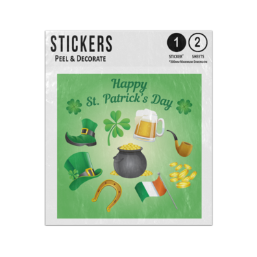 Picture of Happy St Patricks Day Cartoon Style Luck Of The Irish Sticker Sheets Twin Pack