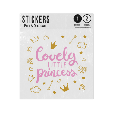 Picture of Lovely Little Princess Quote Lettering Sticker Sheets Twin Pack