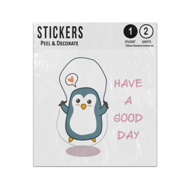 Picture of Penguin Skipping Exercising Good Health Sticker Sheets Twin Pack