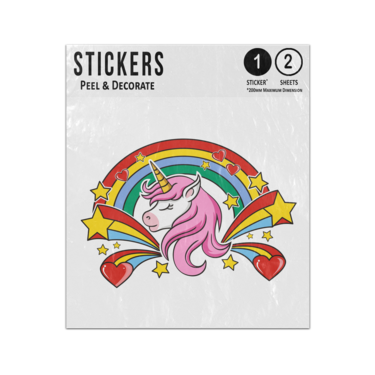 Picture of Unicorn Head Mascot Illustration Sticker Sheets Twin Pack