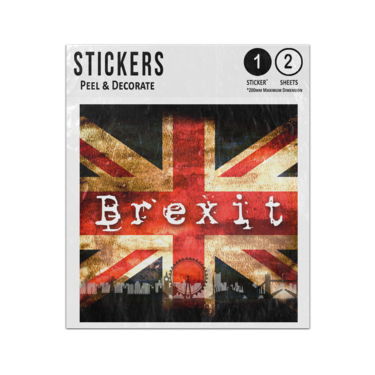 Picture of Brexit Breaking Up London Skyline Union Jack Flag Sticker Sheets Twin Pack