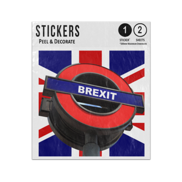 Picture of Brexit Underground Sign On Union Jack Flag Sticker Sheets Twin Pack