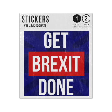 Picture of Get Brexit Done Bold Message Union Jack Background Sticker Sheets Twin Pack