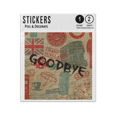 Picture of Goodbye From London Uk Memorabilia Made In England Sticker Sheets Twin Pack