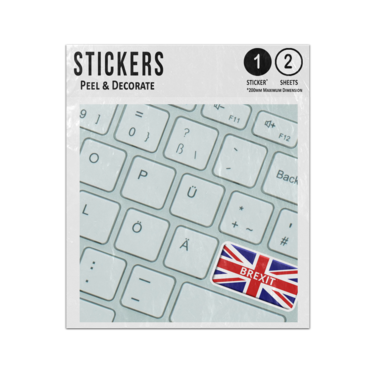 Picture of Keyboard With Brexit Union Jack Button Flag Sticker Sheets Twin Pack