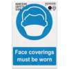 Picture of Face Coverings Must Be Worn Blue Mandatory Adhesive Vinyl Sign