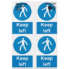 Picture of Keep Left Person Blue Circle Mandatory Adhesive Vinyl Sign