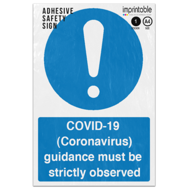 Picture of Virus Guidance Must Be Strictly Observed Blue Circle Mandatory Adhesive Vinyl Sign