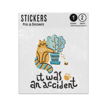 Picture of It Was An Accident Cat Mouse Paw Print Apology Message Sticker Sheets Twin Pack
