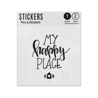 Picture of My Happy Place House With Heart Handwritten Phrase Illustration Sticker Sheets Twin Pack