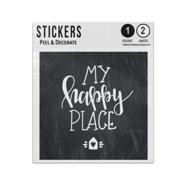 Picture of My Happy Place House With Heart Handwritten Phrase Silhouette Sticker Sheets Twin Pack