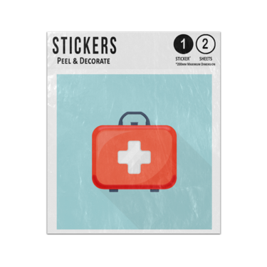 Picture of First Aid Box Red White Cross Medical Kit Symbol Sign Sticker Sheets Twin Pack
