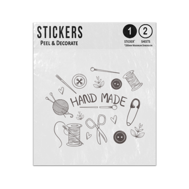 Picture of Handmade Crafting Symbols Needles Wool Pins Scissors Buttons Sticker Sheets Twin Pack