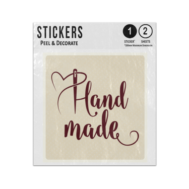 Picture of Handmade Text Illustration Needle Crafting Heart Sticker Sheets Twin Pack