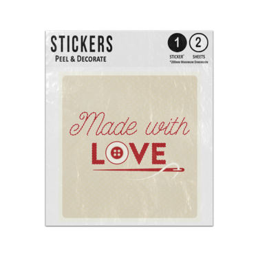 Picture of Made With Love Quote Handmade Sewing Stictching Illustration Sticker Sheets Twin Pack