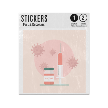 Picture of Vaccine Syringe Cure For Virus Jar Needle Illustration Sticker Sheets Twin Pack