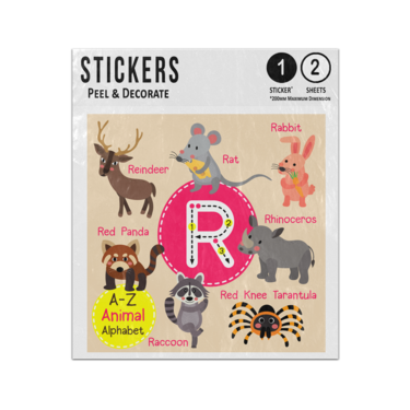 Picture of A Z Animal Alphabet Preschool Phonics Teaching Letter R Sticker Sheets Twin Pack