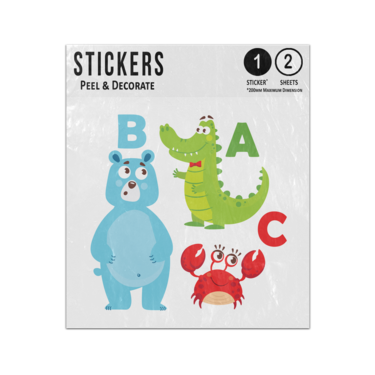 Picture of Alligator Bear Crab Animals With Alphabet Letters A B C Phonics Sticker Sheets Twin Pack