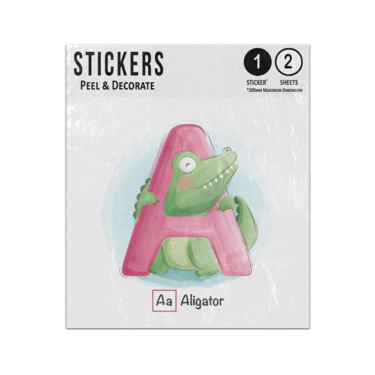 Picture of Alphabet Animal Letter A Is For Alligator Preschool Teaching Sticker Sheets Twin Pack