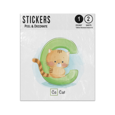 Picture of Alphabet Animal Letter C Is For Cat Preschool Teaching Sticker Sheets Twin Pack